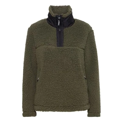 Abbildung von Oxmo Elina Fleecepullover, Damen, Größe: Large, Dusty olive