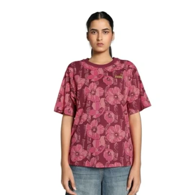 Abbildung von Puma Class ACT TEE Tshirt print, Damen, Größe: Large, Intense red