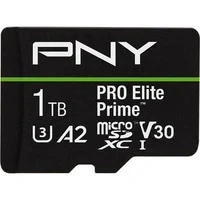 Abbildung von PNY Tarjeta microSDXC 1TB Pro Elite Prime Class 10 U3 V30 A2 + Adaptador SD Hasta 200MB/s, 10, U3, V30, A2, 4K UHD, Full HD, UHS I