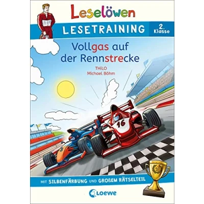 Abbildung von Leselöwen Lesetraining 2. Klasse Vollgas auf der Rennstrecke: mit Silbenfärbung und großem Rätselteil Erstlesebuch zum Lesenüben Rätseln für Kinder ab 7 Jahren
