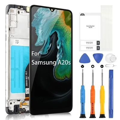 Abbildung von LCD für Samsung Galaxy A20s A207 6,5 Zoll Display SM A207F A207M A2070 Digitazer Touchscreen Ersatz Montage mit Werkzeugen (Schwarz Rahmen)