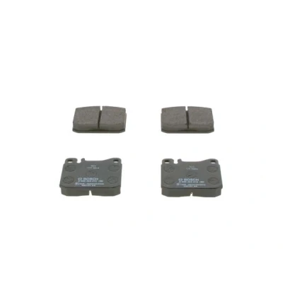 Abbildung von BOSCH 0 986 463 412 Bremsbelagsatz Low Metallic mit Anti Quietsch Blech MERCEDES BENZ: SL Cabrio, S Klasse Limousine, W123 T modell