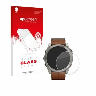 Abbildung von upscreen Schutzglas für Garmin Fenix 8 AMOLED (51 mm) Schutzfolie, Glas Folie [Klar, 9H Panzerschutz, Anti Fingerprint]