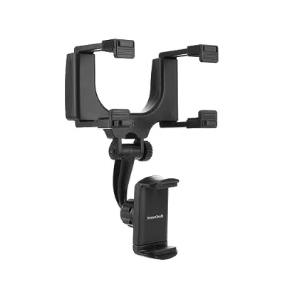 Abbildung von InnovaGoods ® Smartphone Halter für den Rückspiegel, Handyhalterung Ihr Auto hält Handy sicher und stabil, Autozubehör mit ergonomischem Design einfacher Installation.