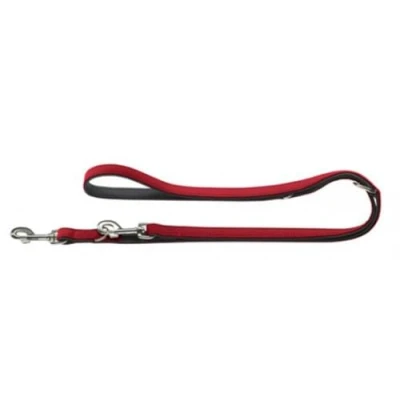 Abbildung von HUNTER SOFTIE Verstellbare Führleine für Hunde, Kunstleder, samtig, pflegeleicht, 2,0/200 cm, rot