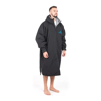 Abbildung von Lifeventure Langarm Wickelmantel Winddicht, wasserdicht, geruchshemmend behandelt, mit Fleece gefütterter Poncho Mantel zum Schwimmen, Surfen, Camping