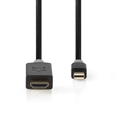 Abbildung von Nedis Mini DisplayPort Kabel 1.4 DP Stecker HDMI™ 48 Gbps Vergoldet 2.00 m rund PVC Anthrazit Verpackung mit S
