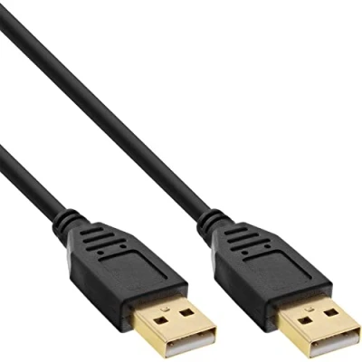 Abbildung von InLine 34330S USB 2.0 Kabel, A an A, schwarz, Kontakte gold, 3m