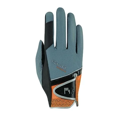 Abbildung von Roeckl Reithandschuhe Madrid Grau/Orange 6.0