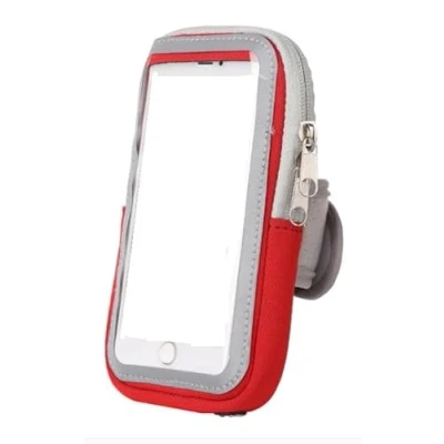 Abbildung von Sportarmband kompatibel für Apple iPhone SE / 5 5C 5S 4 4S Armband Handy Halter Case Training, Laufen, Joggen und Fitness Dealbude24 Armtasche Klein Rot