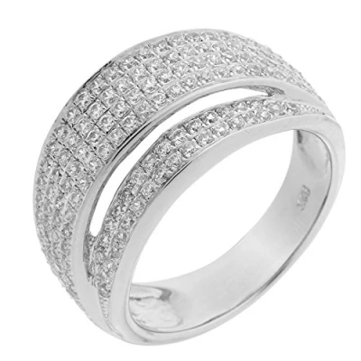 Abbildung von Orphelia Damen Ring 925 Silber rhodiniert Zirkonia weiß Brillantschliff Gr. 54 (17.2) ZR 3520/54