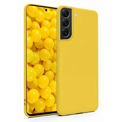 Abbildung von MyGadget Hülle für Samsung Galaxy S22 robuste Silikon Schutzhülle TPU Case Slim Silikonhülle Back Cover Ultra Kratzfest Handyhülle matt Gelb