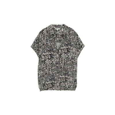Abbildung von TOM Tailor MIT Muster Hemdbluse, Damen, Größe: 34, Navy abstract dot design