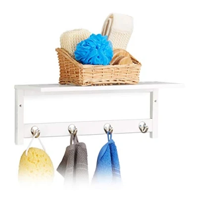 Abbildung von relaxdays Wandregal mit 4 Haken