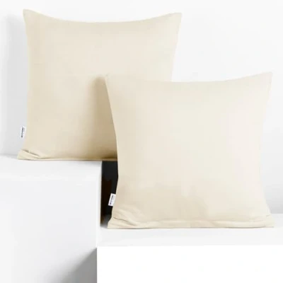 Abbildung von DecoKing 2 Kissenbezüge 80x80 cm Jersey Baumwolle Reißverschluss Ecru Amber