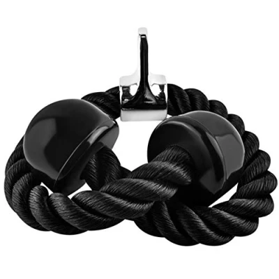 Abbildung von Trizeps Seil Workout am Seilzug Kabelzug Kraftturm rutschfeste Griffe Fitnessstudio Zuhause 7954
