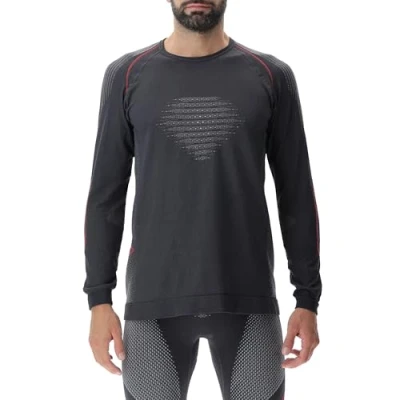 Abbildung von UYN Evolutyon Man Comfort Underwear Shirt Long Sleeves Charcoal/White/Red S/M Thermischeunterwäsche