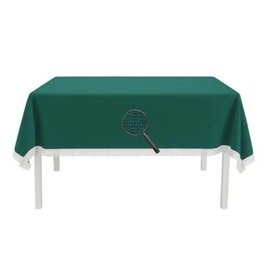 Abbildung von EXKLUSIV HEIMTEXTIL Gartentischdecke mit Fransen Tischdecke rund oval eckig Classic 130x180 cm grün