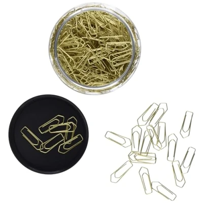 Abbildung von Wedo 90115040053 Büroklammern Metall 26 mm, 400 Stück in praktischer Dose, Messing
