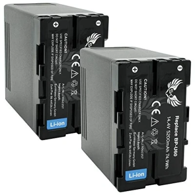 Abbildung von 2X SK Akku Sony BP U60 5200mAh für PMW 150 200 300 / EX1 EX3 F3 // PXW FS5 FS7 X180 X200 /// U30 U90 U95