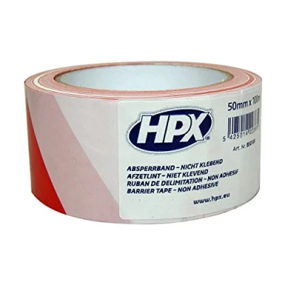 Abbildung von HPX B50100 Absperrband weiß rot 50 mm x 100 m