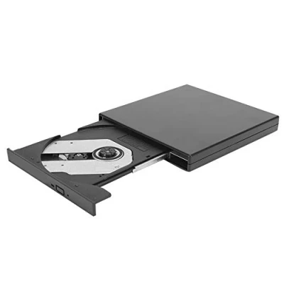 Abbildung von VBESTLIFE Externes optisches Laufwerk, USB 2.0, Hochgeschwindigkeit, tragbar, DVD Brenner, für Laptop Computer, Plug &amp; Play(schwarz)