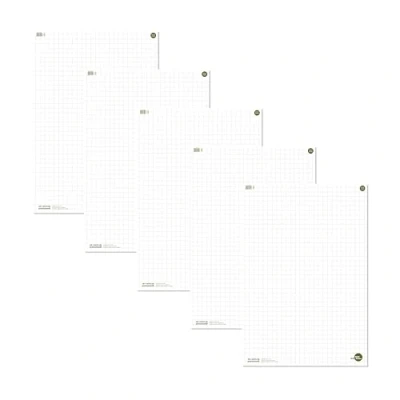 Abbildung von URSUS Flipchartblock 5 Flipchartblöcke mit je 20 Blatt 68x99cm kariert 6 fach Lochung, Die Blöcke werden gerollt angeliefert.