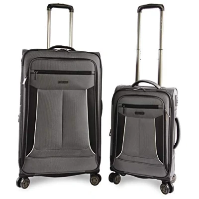 Abbildung von Perry Ellis Luggage Viceroy 2 Piece Set Expandable Suitcase with Spinner Wheels, Charcoal, One Size