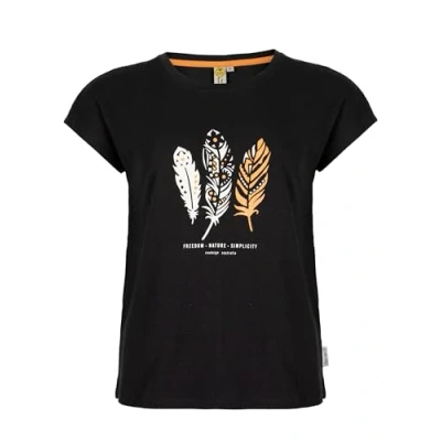 Abbildung von ROADSIGN australia T Shirt Feather (1, 1 tlg., 1) mit Federn Print und schimmerndem Finish