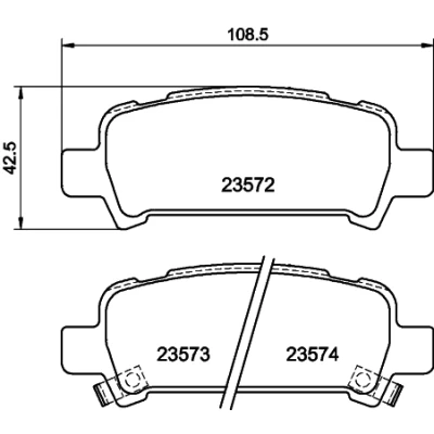 Abbildung von HELLA 8DB 355 009 401 Bremsbelagsatz mit akustischer Verschleißwarnung SUBARU: Forester II, Legacy 4 Kombi, Impreza II Kombi