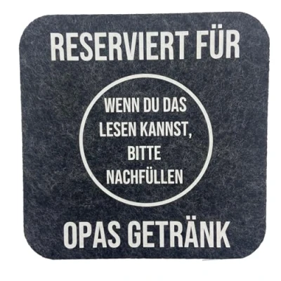 Abbildung von neli Untersetzer Opa Getränk aus Filz Geschenkidee für Gläser Geschenk zum Geburtstag
