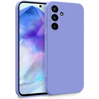 Abbildung von MyGadget Hülle für Samsung Galaxy A55 5G Zweilagige Handyhülle mit Kameraschutz Cover Innenfutter &amp; Silikon außen Flieder