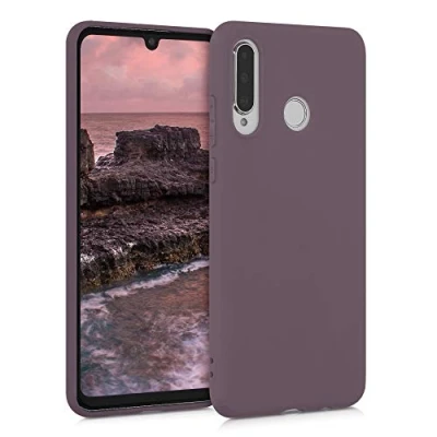 Abbildung von kwmobile Hülle kompatibel mit Huawei P30 Lite weiches TPU Silikon Case Cover geeignet für kabelloses Laden Grape