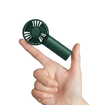 Abbildung von JISULIFE Mini Ventilator Batteriebetriebener Handventilator mit 2000 mAh Batterie oder USB Betriebener, 3 Geschwindigkeiten, Wiederaufladbarer, für zu Hause, Draußen Weiß