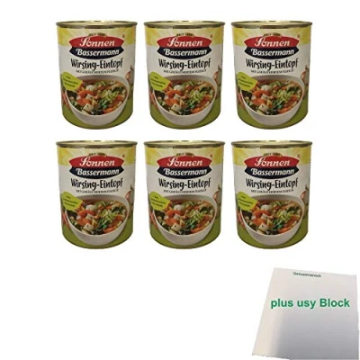 Abbildung von Sonnen Bassermann Wirsing Eintopf 6er Pack (6x800g Dose) + usy Block