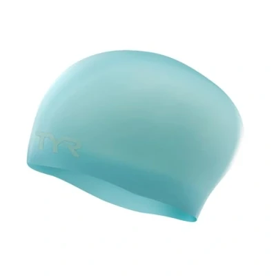 Abbildung von TYR Unisex Für Erwachsene Aus Silikon Mit Langem Haar Badekappe, Hell, Blau, Einheitsgröße EU