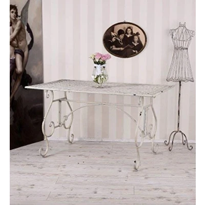 Abbildung von Esstisch Shabby Chic Garten Gartentisch Metalltisch weiß Tisch aja039 Palazzo Exklusiv