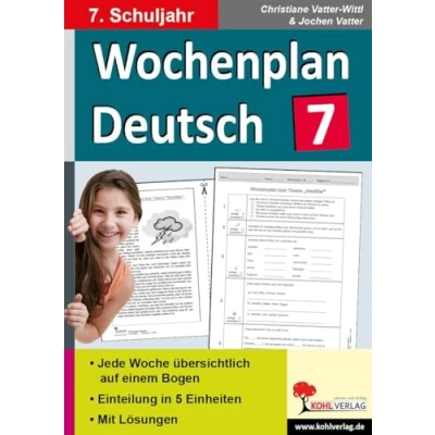 Abbildung von Wochenplan Deutsch / Klasse 7: Jede Woche übersichtlich auf einem Bogen! (7. Schuljahr)