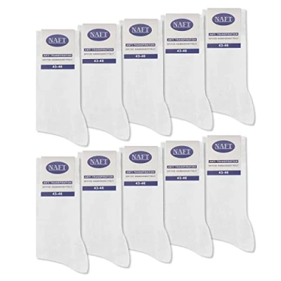 Abbildung von 10 Paar Socken 100% Baumwolle Herren Komfortbund ohne Naht 10600 (Weiß 47 50)