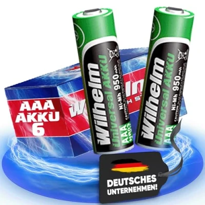 Abbildung von 6 AAA Akku Phone Micro Accu Wilhelm Batterien Telefonakku NiMh 1,2V 800 mAh HR03