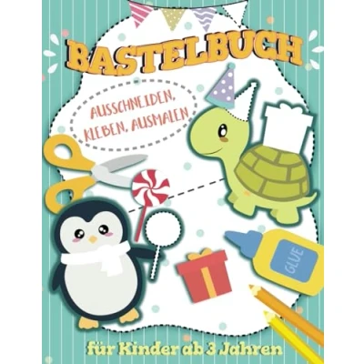 Abbildung von Bastelbuch Ausschneiden, Kleben, Ausmalen für Kinder ab 3 Jahren: Ausschneidebuch Jahre Tiere