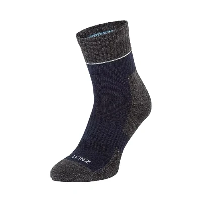 Abbildung von SEALSKINZ Morston Solo Allwetter Socken, schnell trocknend, marineblau graumeliert cremefarben, Größe S