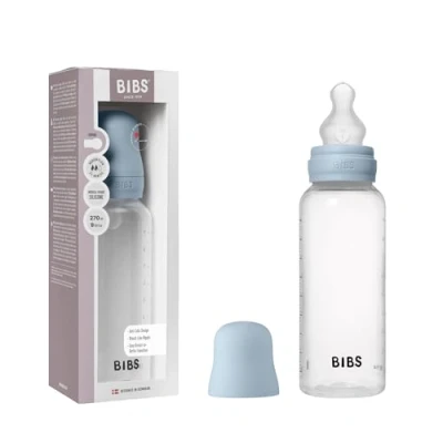 Abbildung von BIBS Babyflasche 270 ml. Sauger aus Silikon Babyflaschenset. Anti Kolik. BPA frei. Mittlerem Fluss. leicht und einfach zu reinigen. geeignet für Neugeborene ab 0 Jahren Baby Blue