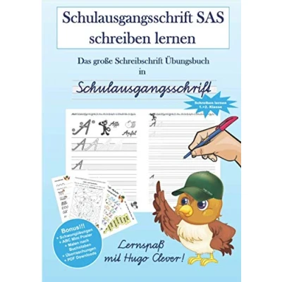 Abbildung von Schulausgangsschrift SAS Schreiben lernen: Das große Schreibschrift Übungsbuch in Schulausgangsschrift, lernen 1. + 2. Klasse, Lernspaß mit ... Buchstaben, PDF Downloads, Überraschungen