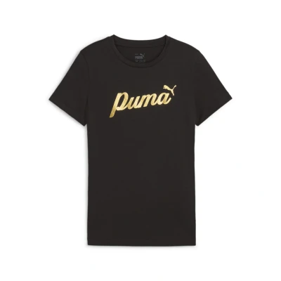 Abbildung von Puma Script Metallic TEE Unisex Tshirt print für Kinder, Größe: 140, Black/gold