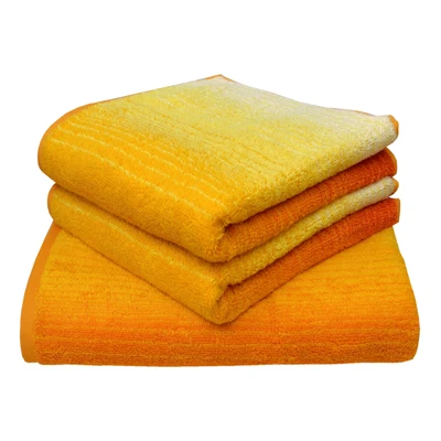 Abbildung von Dyckhoff Handtuch Set &quot;Colori&quot;, (Set, 3 St., 2 Handtücher (50x100 cm) 1 Badetuch (70x140 cm), mit Farbverlauf; (50x100cm), Duschtuch (70x140cm)
