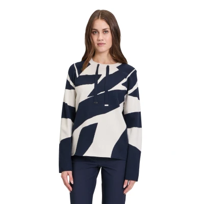 Abbildung von Betty Barclay MIT Jacquard Strickpullover, Damen, Größe: 38, Patch beige dark blue