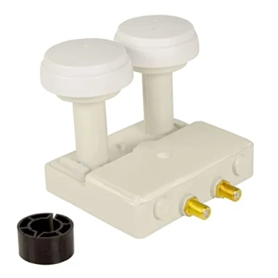 Abbildung von Premium X Monoblock Twin PXMB 6TW LNB WE 0,1dB Astra 19,2 Hotbird 13 HDTV FullHD 3D und Ultra HD 4K tauglich für 2 Teilnehmer