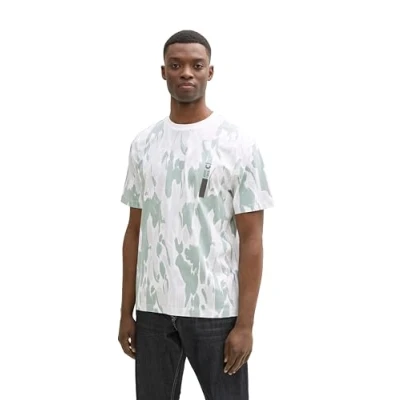 Abbildung von TOM Tailor Denim Tshirt print, Herren, Größe: XL, White abstract flowery print