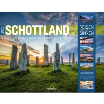 Abbildung von Schottland Kalender 2025, Wandkalender im Querformat (54x42 cm) Natur und Reisekalender, Highlands Hebriden